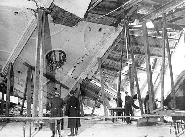 The Bürgerbräukeller after the bombing