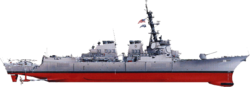 Luokkaan kuuluvan USS Forrest Shermanin (DDG-98) profiili