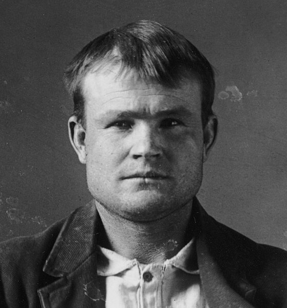 Cassidy's mugshot from the Wyoming State Prison in 1894