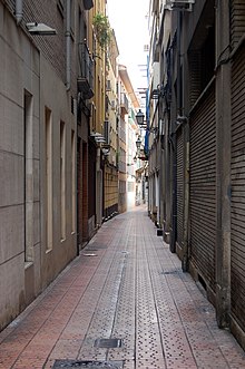 Rue Mateo Flandre qui était l'un des « sept callizos » (blocs, rues) de la Saragosse juive, où se trouvait la synagogue des Sept Callizos au Moyen Âge