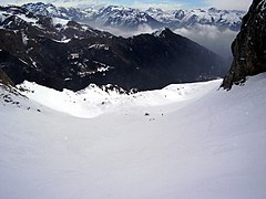 Il canale che separa la Corna Piana dal Pizzo Arera