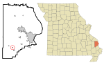 Thumbnail for File:Cape Girardeau County Missouri Incorporated and Unincorporated areas Allenville Highlighted.svg