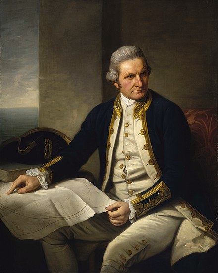 James Cook, portrait by Nathaniel Dance-Holland c. 1775, National Maritime Museum, Greenwich.