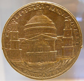 Medalla con el proyecto de Bramante.