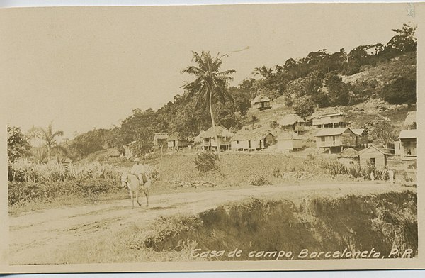 Homes in the countryside of Barceloneta in the early 20th century