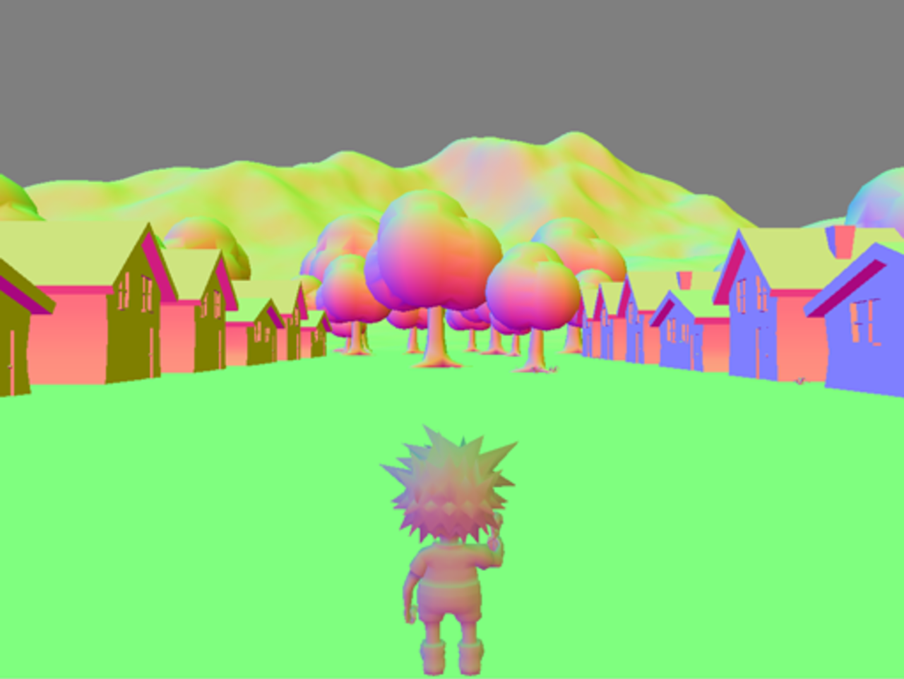 Animation wiki. LIBGDX cel shading. Ёжик нормалей на поверхности. Normal Map texture.