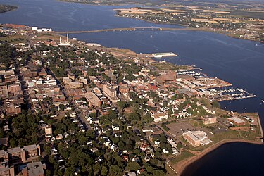 An aerial view of downtown Charlottetown