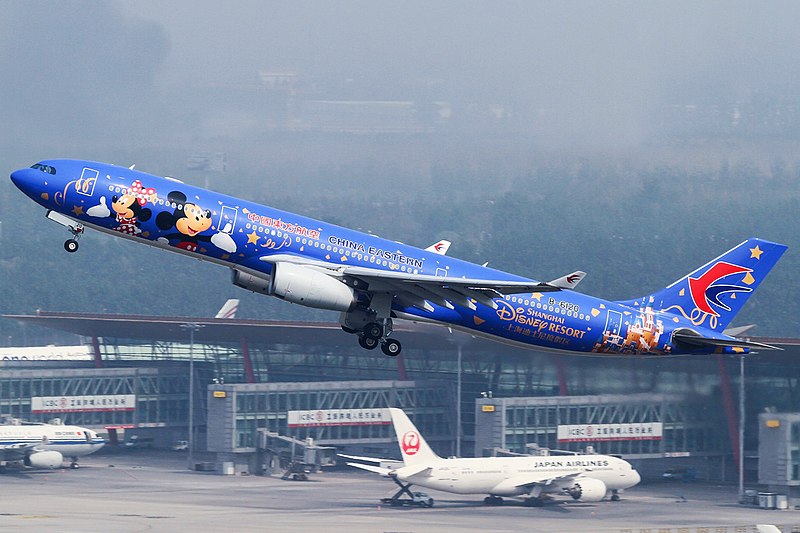 File:China Eastern Airbus A330-343 Shanghai Disney Resort logojet takes off at Beijing Capital.jpg