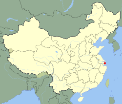 中華人民共和国中の上海市の位置