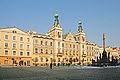 City hall and plague pillar, Pardubice, Czech Republic.jpg
