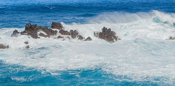 Breakers at the coast of Porto Moniz Madeira