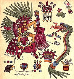Le dieu Xipe Totec représenté avec ses attributs dans le Codex Borbonicus p.14