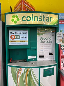 Coinme enabled Coinstar machine selling Bitcoin Coinstar Selling Bitcoin (51193275261).jpg