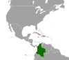 نقشهٔ موقعیت جامائیکا و کلمبیا.