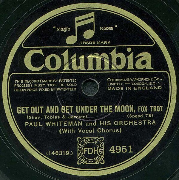 The British label of an electrically recorded Columbia disc by Paul Whiteman