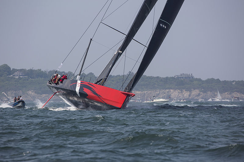 File:Comanche in the Rolex Transatlantic Race 2015 leaving Newport RI for Plymouth England--B.jpg