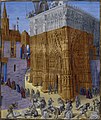 Jerusalemin temppelin rakennus, 1470, kuvitus käsikirjoituksessa.