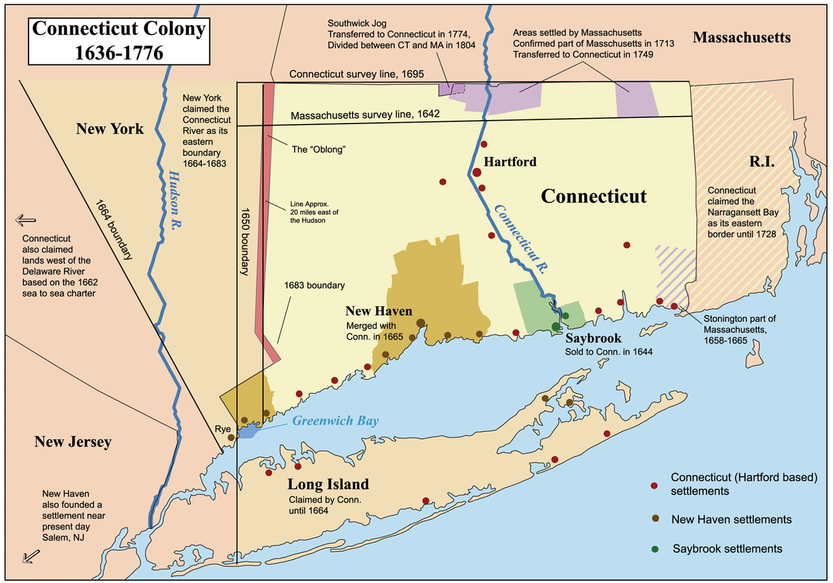 map of new york and connecticut border Border Disputes Between New York And Connecticut Wikipedia map of new york and connecticut border