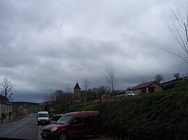 The church and surroundings in Curtil-sous-Buffières