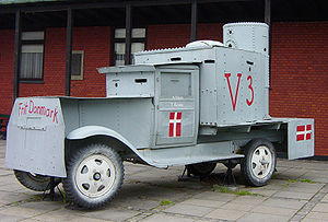 Бронеавтомобиль V3 в «Музее Сопротивления», Копенгаген, Дания. Вид с левого борта.