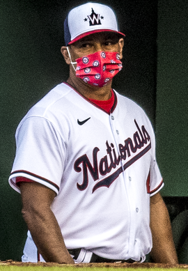 Dave Martinez - Dave Martinez from Nationals vs. Braves at Nationals Park, April 6th, 2021 ( All Pro Reels Photography) (cropped).