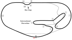 Layout of the Daytona International Speedway road course Daytona International Speedway - Road Course.svg