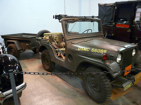 The M38A1 was frequently mated with the M100 (Korean War) version of the Jeep trailer.