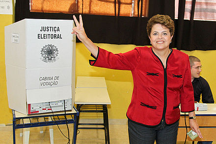 Dilma Rousseff after voting in Porto Alegre, in 2010.