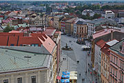 Čeština: Dolní náměstí z radniční věže, Olomouc
