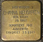 Dortmund Stolperstein Johanna Neugarten.jpg