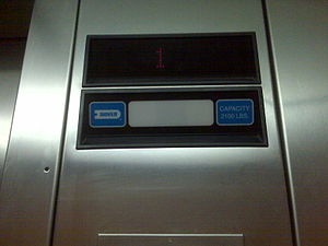 Floor indicator in a Dover Elevator in the C building at Port Charlotte High School.
