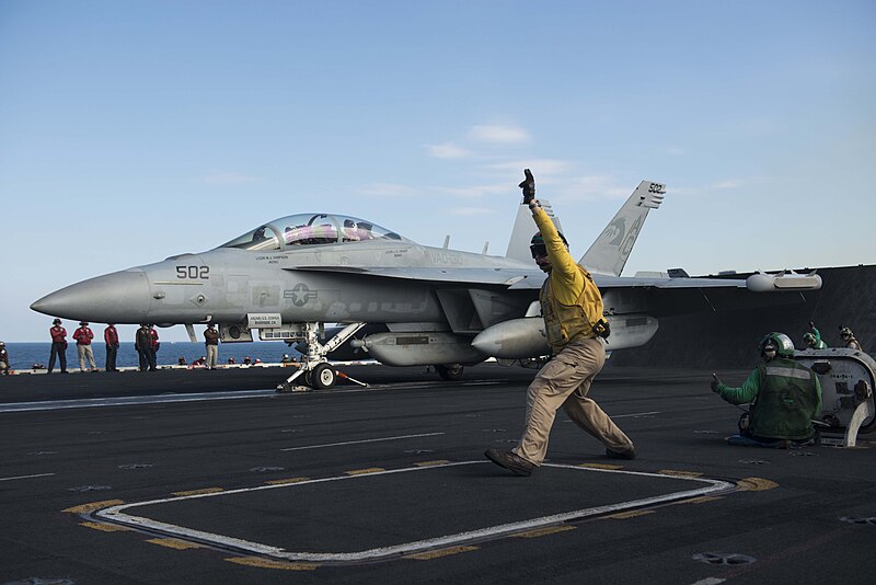 File:EA-18G of VAQ-130 on cat of USS Harry S. Truman (CVN-75) 2013.JPG