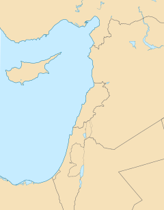ガザの位置（地中海東海岸内）