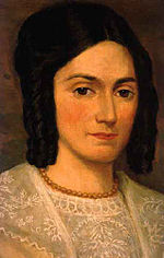 Emma Smith, wife of Joseph Smith, was the first General President of the Relief Society EmmaSmith.jpg