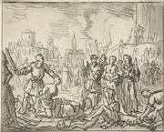 Felicitas met haar zeven zonen onthoofd, 1805, nagetekend van Jan Luyken