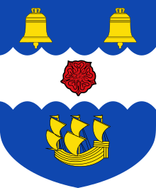 Escutcheon of the Bell baronets of Mynthurst Escutcheon of the Bell baronets of Mynthurst (1909).svg