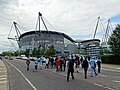 O exterior do City of Manchester Stadium.