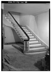 Main stair hall FIRST FLOOR, DETAIL SHOWING MAIN STAIR HALL, FROM EAST - Gracie Mansion, Carl Schurz Park, East Sixty-eighth Street, New York, New York County, NY HABS NY,31-NEYO,46-20.tif