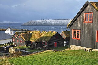 Kirkjubøur Village in Faroe Islands, Kingdom of Denmark