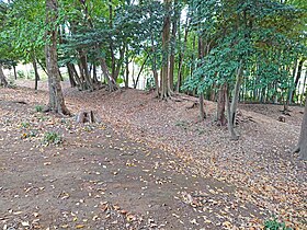 土塁と空堀跡（泉中央公園南辺）