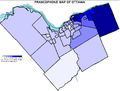English: Distribution of Francophones in Ottawa Français : Distribution des Francophones à Ottawa