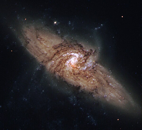 HST image of NGC 3314, an example of an overlapping galaxy.