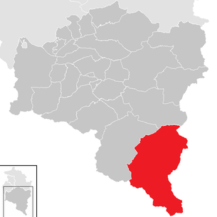 Posizione del comune di Gaschurn nel distretto di Bludenz (mappa cliccabile)
