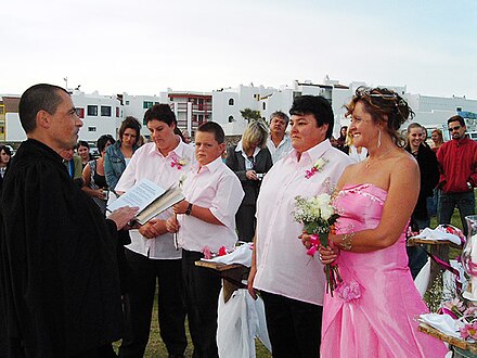 A same-sex marriage in Langebaan, 2007