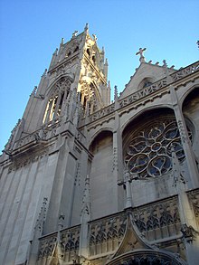 The Saint Ita Catholic Church bell tower, on Broadway, has long been used by community residents and businesses as the symbol of Edgewater on signage and other media. Gerald Farinas Chicago Saint Ita Bell Tower Detail.jpg