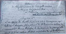 Die erste Seite von Casanovas Memoirenmanuskript