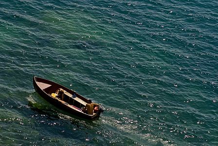 Skiff sailing in Lake Ohrid, Macedonia