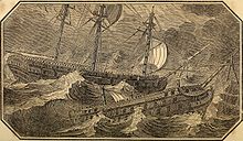 Centaur nearly collides with St. George HMS Centaur and HMS St George.jpg