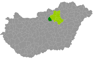 okres Hatvan na mapě Maďarska