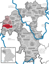 Lage der Gemeinde Helmstadt im Landkreis Würzburg